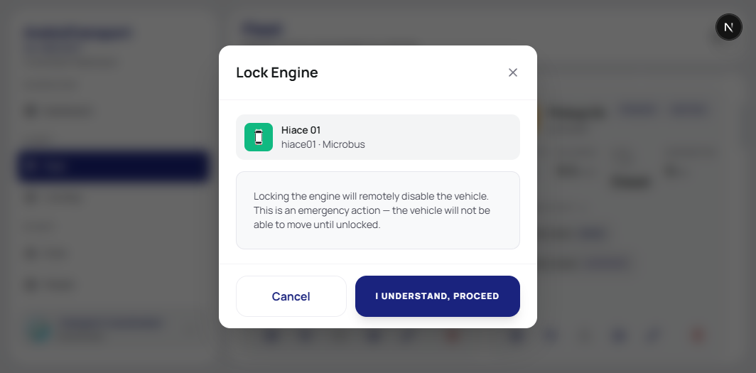 The first step of an engine lock, before the name and the hold.